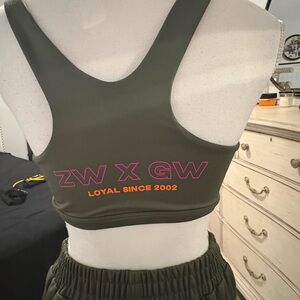 Zumba Fitness Olive Sports Bra and snap on fitness pants